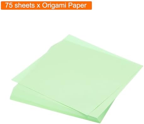 MECCANIXITY 75 Sheet Origami Paper Double Sided 6x6" Light Green - Image 3
