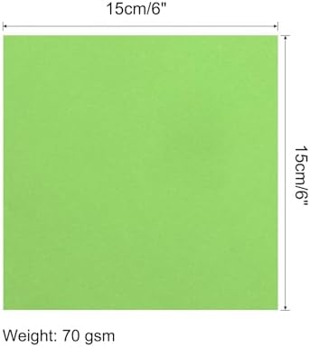 MECCANIXITY 100 Sheets Origami Paper Double Sided Grass Green 6x6 Inch Square Sheet for Art Craft Project, Beginners, Gifts Decor - Image 2