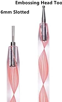 ODETOJOY Quilling Tool Slotted Embossing Ball Head Stainless Steel Dual Paper Quilling Tool 6mm Slotted Embossingto Quill Paper Coil (Pink) - Image 2