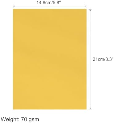 MECCANIXITY 50 Sheet Origami Paper Double Sided Golden Yellow 8.3 x 5.8 Inch Square Sheet for Art Craft Project, Beginners, Gifts Decor - Image 2