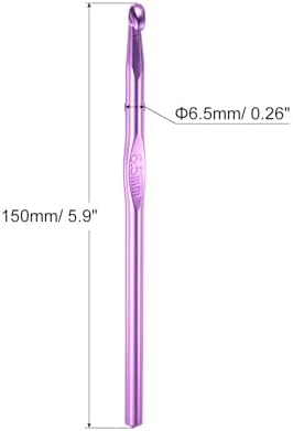 uxcell 20Pcs Aluminum Crochet Hook 6.5mm US Size K (Size 10.5) Knitting Needles for DIY Craft Yarn Purple - Image 2