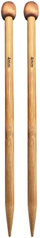 Weabetfu Bamboo Knitting Needle Straight Single Pointed 13.8-inch Length Knitting Needles for Handmade DIY Knitting,US Size 6(4mm) by Weabetfu