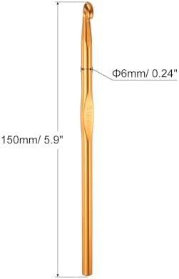 uxcell 20Pcs Aluminum Crochet Hook 6.0mm US Size J (Size 10) Knitting Needles for DIY Craft Yarn Gold Tone - Image 2
