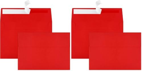 140 Packs A4 Envelope Red, 4x6 Photo Envelopes for Invitations, Envelopes Self Seal for Weddings, Baby Shower, Photos, Postcards, Greeting Cards, Mailing by Joyberg