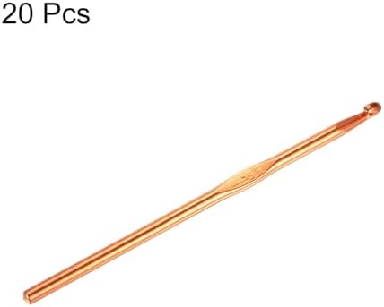 uxcell 20Pcs Aluminum Crochet Hook 5.5mm US Size I (Size 9) Knitting Needles for DIY Craft Yarn Rose Gold Tone - Image 3
