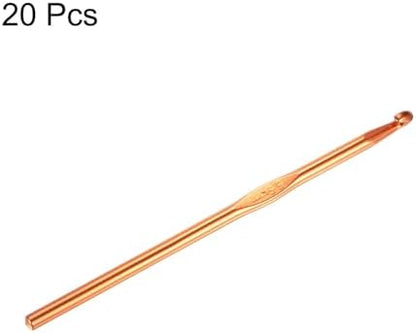 uxcell 20Pcs Aluminum Crochet Hook 5.5mm US Size I (Size 9) Knitting Needles for DIY Craft Yarn Rose Gold Tone - Image 3