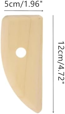 4 Pcs Pottery Ribs Wooden Clay Ceramic Sculpting Tools, 12cm x 5cm - Image 2