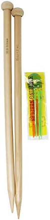 KnitPal 14-inch (35cm) Wooden Knitting Needles - 1 Pair US Size 19 (15mm) by KnitPal