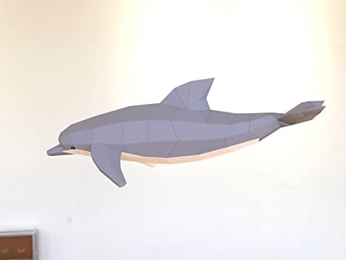 Dolphin Paper Sculpture,Pre-cut DIY Papercraft Kit,Handmade Sea Animal Figurine, Color,Low Poly Home Decor,All Accessories Included - Image 7