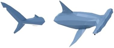 Hammerhead Shark 3D Paper Sculpture - Pre-cut DIY Kit | Handmade Wall Decor, Low Poly Animal Figurine | All Accessories Included, Ideal Gift for Teens by Handmade