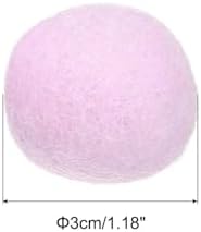 PATIKIL Wool Felt Balls Beads Wool Felting Pom 3cm 30mm White Pink for Home Crafts Handcrafts Project DIY Pack of 20 - Image 2