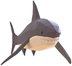 Shark Paper Sculpture,Pre-Cut DIY Papercraft Kit,Handmade Sea Animal Figurine, Color,Low Poly Home Decor,All Accessories Included - Image 7