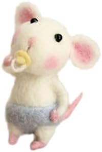Mice Needle Felting Kit,Felting Kits for Beginners,Mice Needle Felting Starter Kit,Needle Felting Kit Beginner Unfinished Wool Felt Mouse Craft Kit for Beginner DIY Craft Pendant by CTDWNT