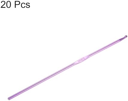 uxcell 20Pcs Aluminum Crochet Hook 3.0mm Knitting Needles for DIY Craft Yarn Purple - Image 3