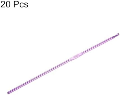 uxcell 20Pcs Aluminum Crochet Hook 3.0mm Knitting Needles for DIY Craft Yarn Purple - Image 3