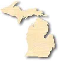 Michigan Wood Craft Unfinished Wooden Cutout Art DIY Wood Sign Inspirational Wall Plaque Retro Woodshop Garage Wall Decor for Living Room Bedroom Front Door Office by Arupkeer