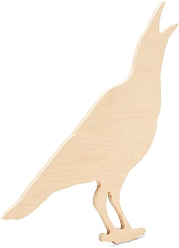 Raven Wooden Cutout 12 x 11 Inches, 1 Unfinished Birch Wood Animal Cutout for Halloween Decor and DIY Crafts, by Woodpeckers - Image 4