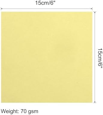 MECCANIXITY 100 Sheets Origami Paper Double Sided Light Yellow 6x6 Inch Square Sheet for Art Craft Project, Beginners, Gifts Decor - Image 2