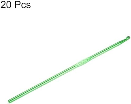 uxcell 20Pcs Aluminum Crochet Hook 4.0mm US Size G (Size 6) Knitting Needles for DIY Craft Yarn Green - Image 3