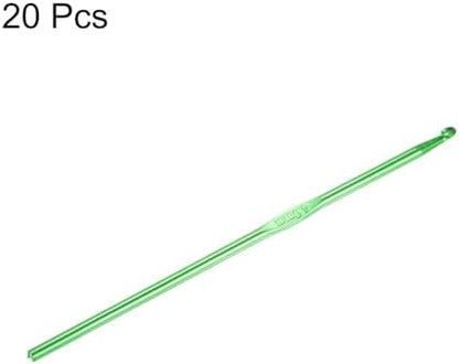 uxcell 20Pcs Aluminum Crochet Hook 4.0mm US Size G (Size 6) Knitting Needles for DIY Craft Yarn Green - Image 3