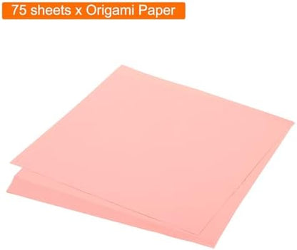 MECCANIXITY 75 Sheet Origami Paper Double Sided 8x8" Fluorescent Pink - Image 3
