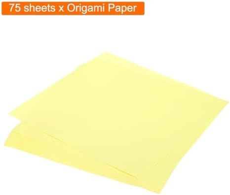 MECCANIXITY 75 Sheet Origami Paper Double Sided 10x10" Light Yellow - Image 3