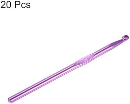 uxcell 20Pcs Aluminum Crochet Hook 6.5mm US Size K (Size 10.5) Knitting Needles for DIY Craft Yarn Purple - Image 3
