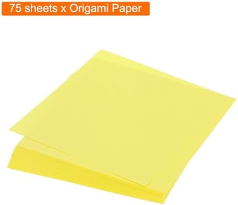 MECCANIXITY 75 Sheet Origami Paper Double Sided 4x4" Fluorescent Yellow - Image 3