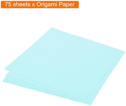 MECCANIXITY 75 Sheet Origami Paper Double Sided 8x8" Light Blue - Image 3