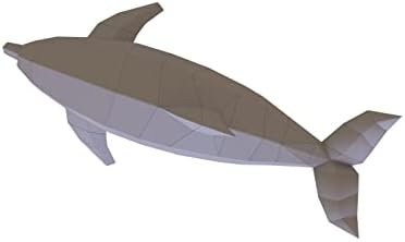 Dolphin Paper Sculpture,Pre-cut DIY Papercraft Kit,Handmade Sea Animal Figurine, Color,Low Poly Home Decor,All Accessories Included - Image 3
