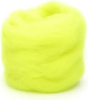 Catopia Wool Roving Yarn, 100G/3.53OZ Soft Felting Wool Pure Chunky Roving Yarn Bulk for Needle Felting Knitting Blanket Spinning Weaving DIY Craft,Fluorescent Green by Catopia