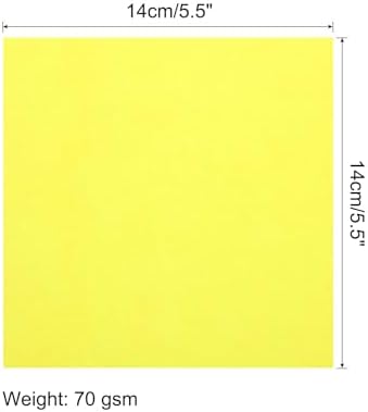 MECCANIXITY 25 Sheet Origami Paper Double Sided Fluorescent Yellow 5.5x5.5 Inch Square Sheet for Art Craft Project, Beginners, Gifts Decor - Image 2