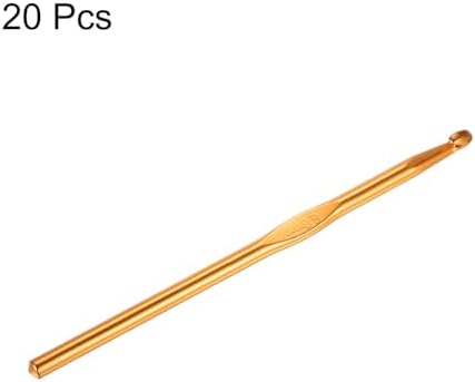 uxcell 20Pcs Aluminum Crochet Hook 6.0mm US Size J (Size 10) Knitting Needles for DIY Craft Yarn Gold Tone - Image 3