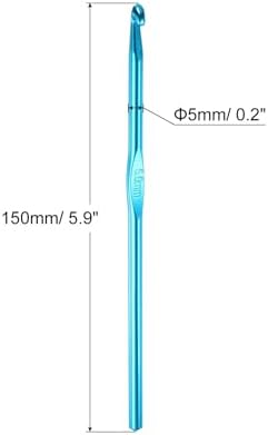 uxcell 20Pcs Aluminum Crochet Hook 5.0mm US Size H (Size 8) Knitting Needles for DIY Craft Yarn Blue - Image 2