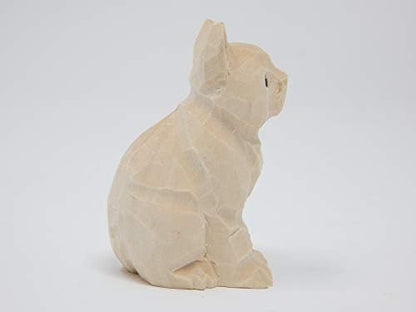 Selsela DIY Cat Wood Figurine - Unpainted Miniature Wooden Cat Sculpture, Paint-Your-Own Pet Craft Kit for Kids & Adults, Handmade Art Project Gift- Statue Sculpture - Image 4