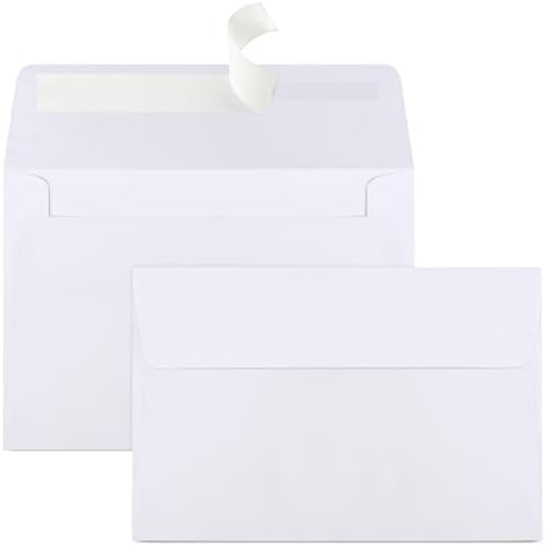 Joyberg 70 Packs A4 Envelopes, White, 4x6 Photo, Self Seal for Invitations, Weddings, Baby Shower, Photos, Postcards, Greeting Cards, Mailing by Joyberg