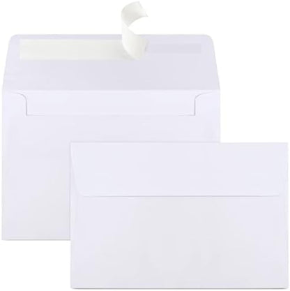 Joyberg 70 Packs A4 Envelopes, White, 4x6 Photo, Self Seal for Invitations, Weddings, Baby Shower, Photos, Postcards, Greeting Cards, Mailing by Joyberg