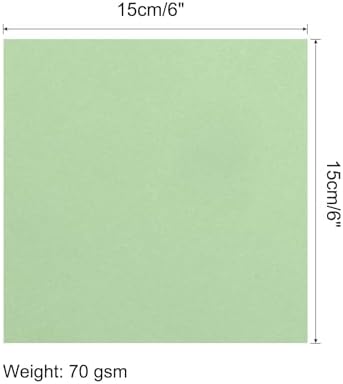 MECCANIXITY 50 Sheets Origami Paper Double Sided Light Green 6x6 Inch Square Sheet for Art Craft Project, Beginners, Gifts Decor - Image 2
