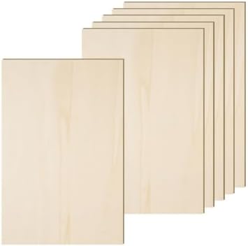 6 Pack 12 x 16 x 1/4 Inch-6mm Thick Basswood Sheets for Crafts Unfinished Plywood Sheets Boards Square Crafts Wood Sheets for DIY Laser Projects, Wood Burning, Engraving, Staining, Architectural Model by AWIZOM