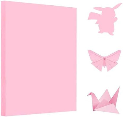A4 Origami Paper Pink 100 Sheets, 8.27×11.7 inch Double Sided Color Easy Fold Big Origami Paper A4 Colored Copy Papers Thin 70gsm for Beginners, DIY handwork Art and Craft Projects (210 x 297 mm) by Pyrisuu