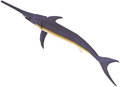 Swordfish Paper Sculpture,Pre-cut DIY Papercraft Kit,Handmade Sea Animal Figurine, Color,Low Poly Home Decor,All Accessories Included - Image 2