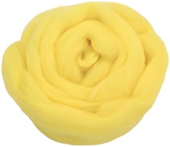 Catopia Wool Roving Yarn, 100G/3.53OZ Soft Felting Wool Pure Chunky Roving Yarn Bulk for Needle Felting Knitting Blanket Spinning Weaving DIY Craft (Lemon-Yellow) by Catopia