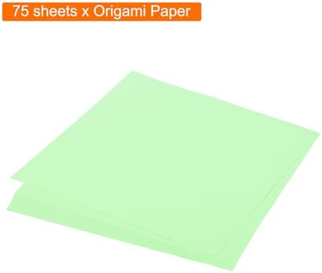 MECCANIXITY 75 Sheet Origami Paper Double Sided 10x10" Light Green - Image 3