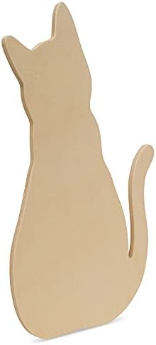 Wood Cat Cutouts 8 x 4-4/5 Inch, Pack of 12 Unfinished Wooden Cutouts for Crafting, and DIY Cat and Halloween Décor, by Woodpeckers - Image 2