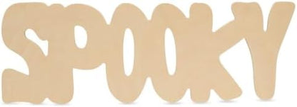 Wood Spooky Cutouts 18 x 6-1/5 Inch, Pack of 25 Unfinished Wooden Cutouts for Crafting, Door Hangers, and DIY Halloween Décor, by Woodpeckers by Woodpeckers