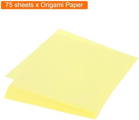 MECCANIXITY 75 Sheet Origami Paper Double Sided 4x4" Light Yellow - Image 3