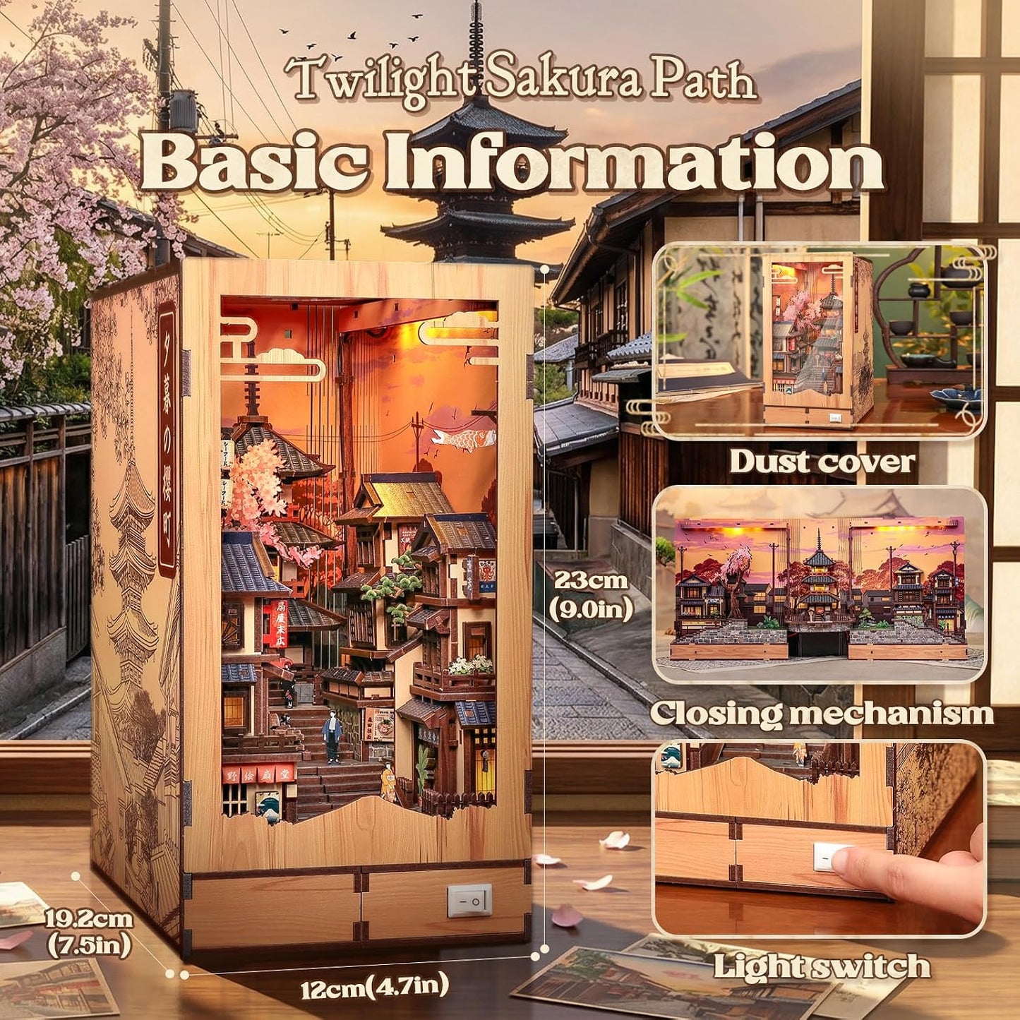 CUTEBEE Book Nook Kit - DIY Miniature House Japanese Street Diorama