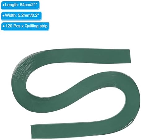 PATIKIL 120pcs Quilling Strips Paper 3/16"(5.2mm) 21"(54cm) Origami Paper Quilling Strip for Art DIY Hand Craft Christmas, Army Green - Image 2