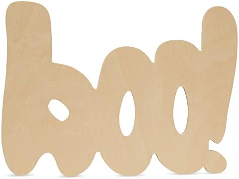 Wood Boo Cutouts 12 x 8-3/4 Inch, Pack of 12 Unfinished Wooden Cutouts for Crafting, and DIY Halloween Décor, by Woodpeckers by Woodpeckers