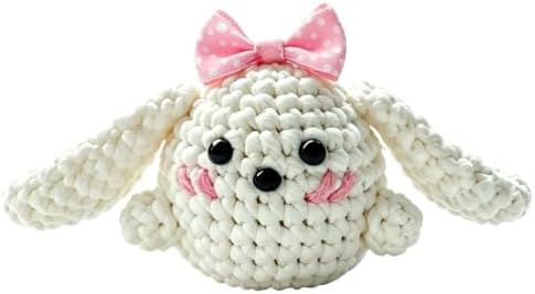 BUNUKY Beginner Crochet Kit, Snowy Bunny Amigurumi Starter Kit with Easy Video Tutorials, Complete DIY Rabbit Craft Kit Gift for Adults, Teens & Girls - Image 2